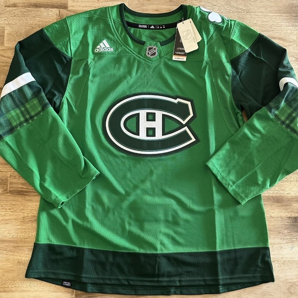 Adidas NHL Montreal‎ Canadiens Jersey Alt St Patrick Day Mens Size 54 XL Green - Picture 1 of 6